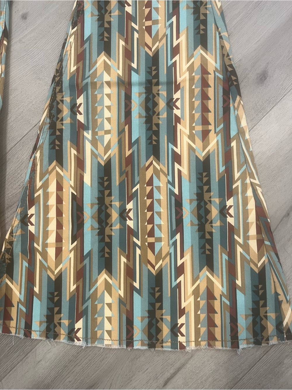 Rock & Roll Teal & Tan Aztec Flare Pants - Picture 14 of 14